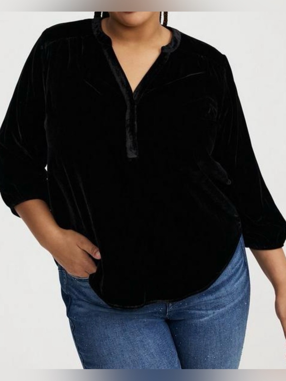 NWT Torrid Harper 3/4 sleeve velvet top, Torrid size 3, 3X